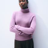 Cashmere Featherweight Turtleneck Soft Plum