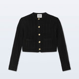 Cashmere Luxe Cable Cardigan Black
