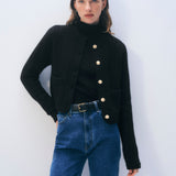 Cashmere Luxe Cable Cardigan Black