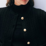 Cashmere Luxe Cable Cardigan Black