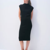 Cashmere Sleeveless Dress Black