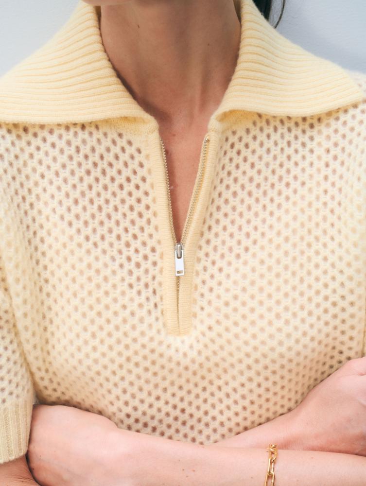 CASHMERE MESH POLO