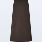 Luxe Cotton Midi Skirt Dark Espresso