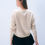 Cashmere Tennis Racquet Sweatshirt Soft White Combo