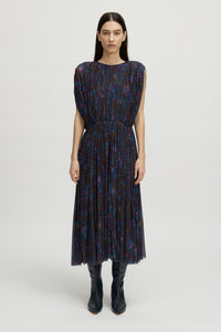 Daphne Dress Flowers Mesh Blue