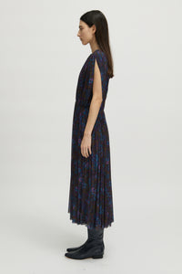 Daphne Dress Flowers Mesh Blue