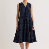 Wallis Smocked Dress Navy
