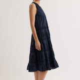 Wallis Smocked Dress Navy
