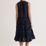 Wallis Smocked Dress Navy