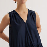 Wallis Smocked Dress Navy