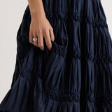 Wallis Smocked Dress Navy