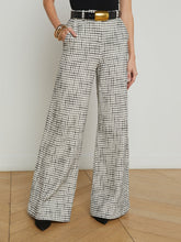 Pilar Tweed Wide Leg Pant Ecru/Black