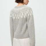 Brushed Fair Isle Crewneck Greige