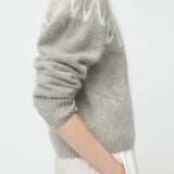 Brushed Fair Isle Crewneck Greige