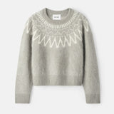Brushed Fair Isle Crewneck Greige