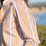 Eileen Button-Up Shirt Gold Red Blue Stripe