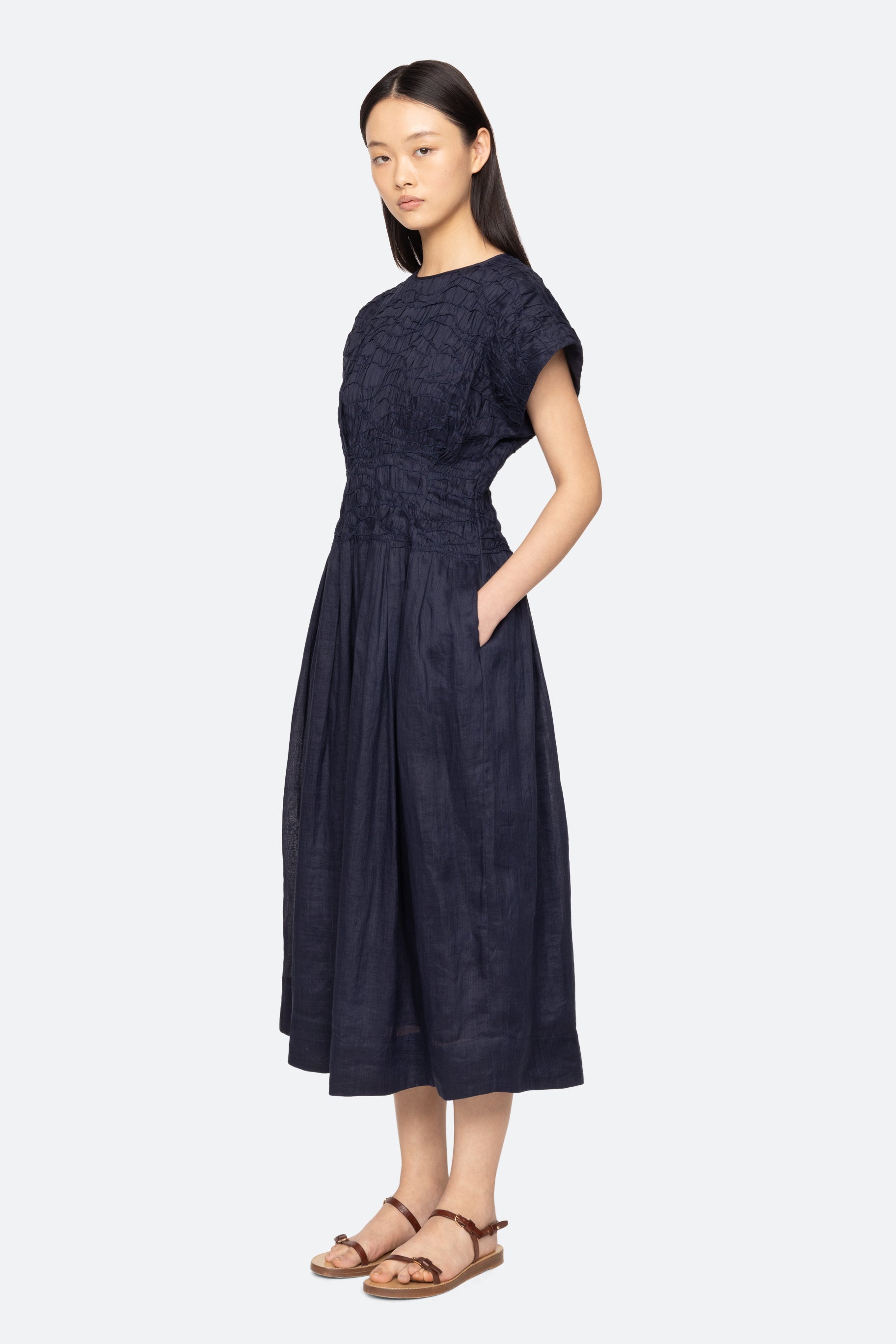 IMOGEN SOLID MIDI DRESS (D1)