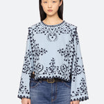 FRANCES L/SLV EMB TOP (D2)