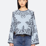 FRANCES L/SLV EMB TOP (D2)