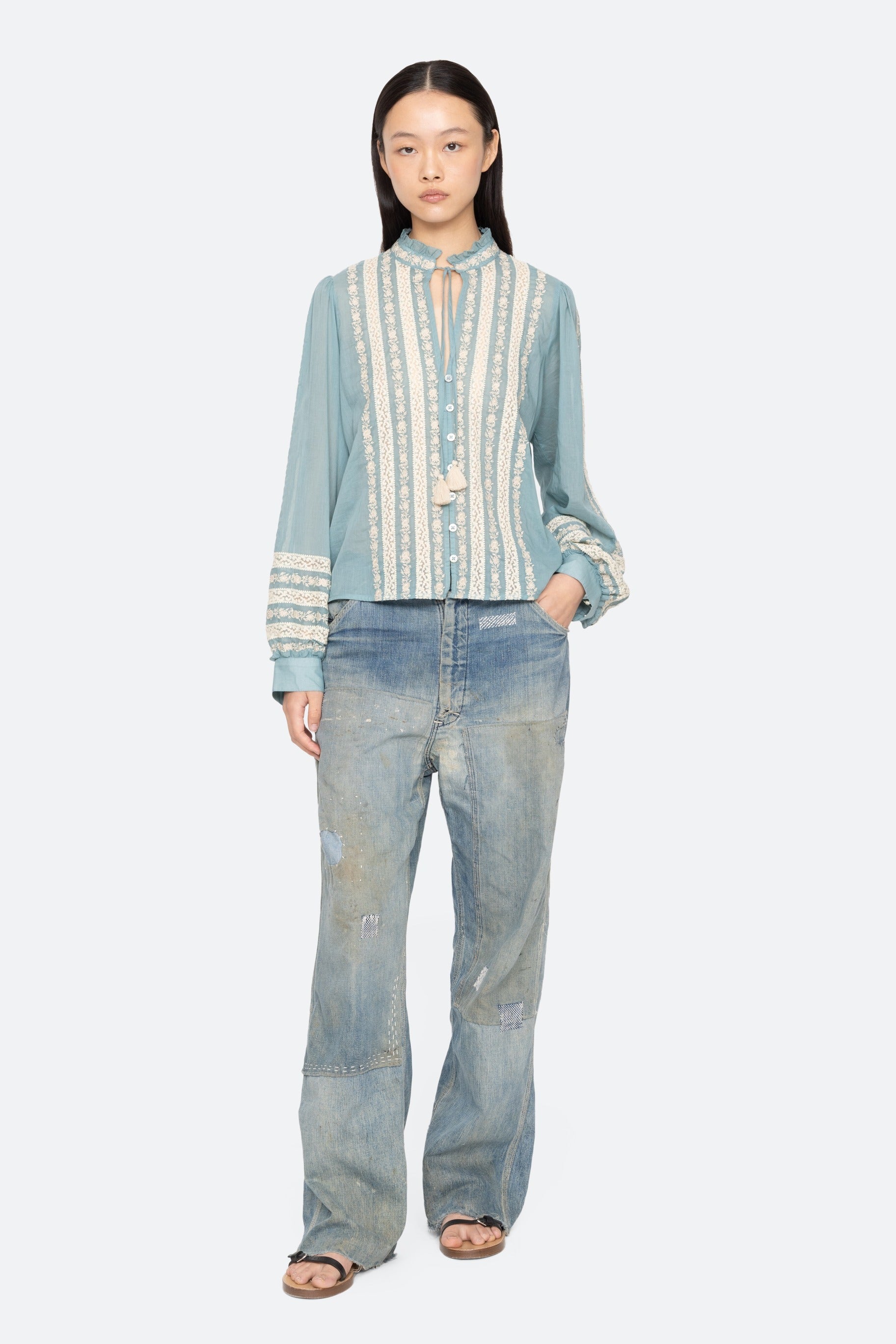 KIRSTEN PRINT L/SLV TOP (D2)