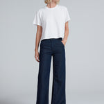 denim trouser indigo linen