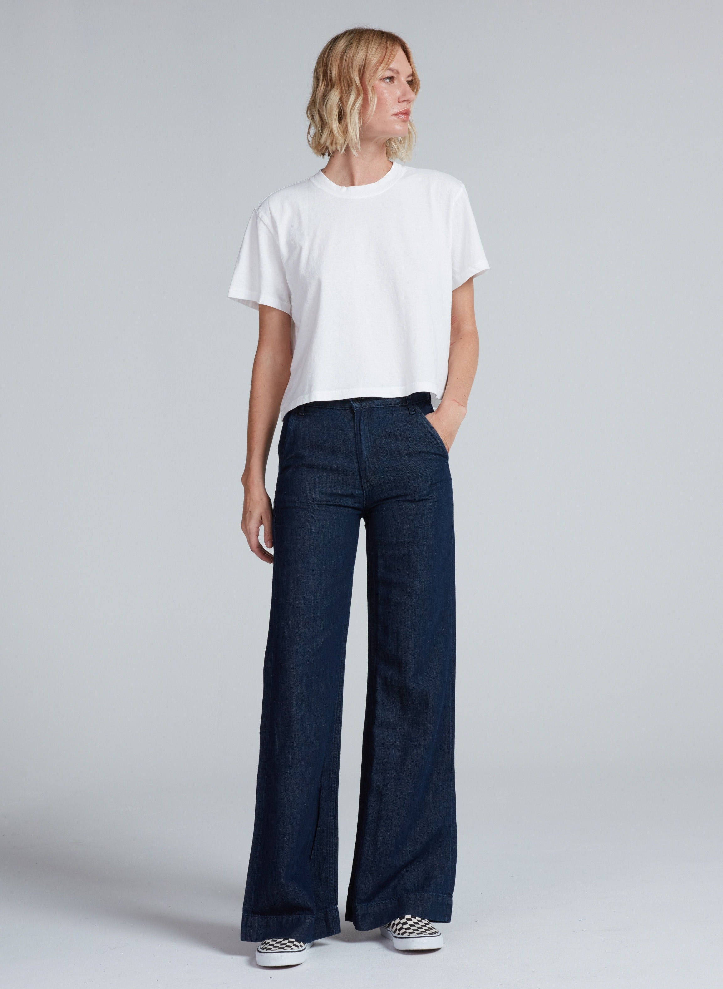 denim trouser indigo linen