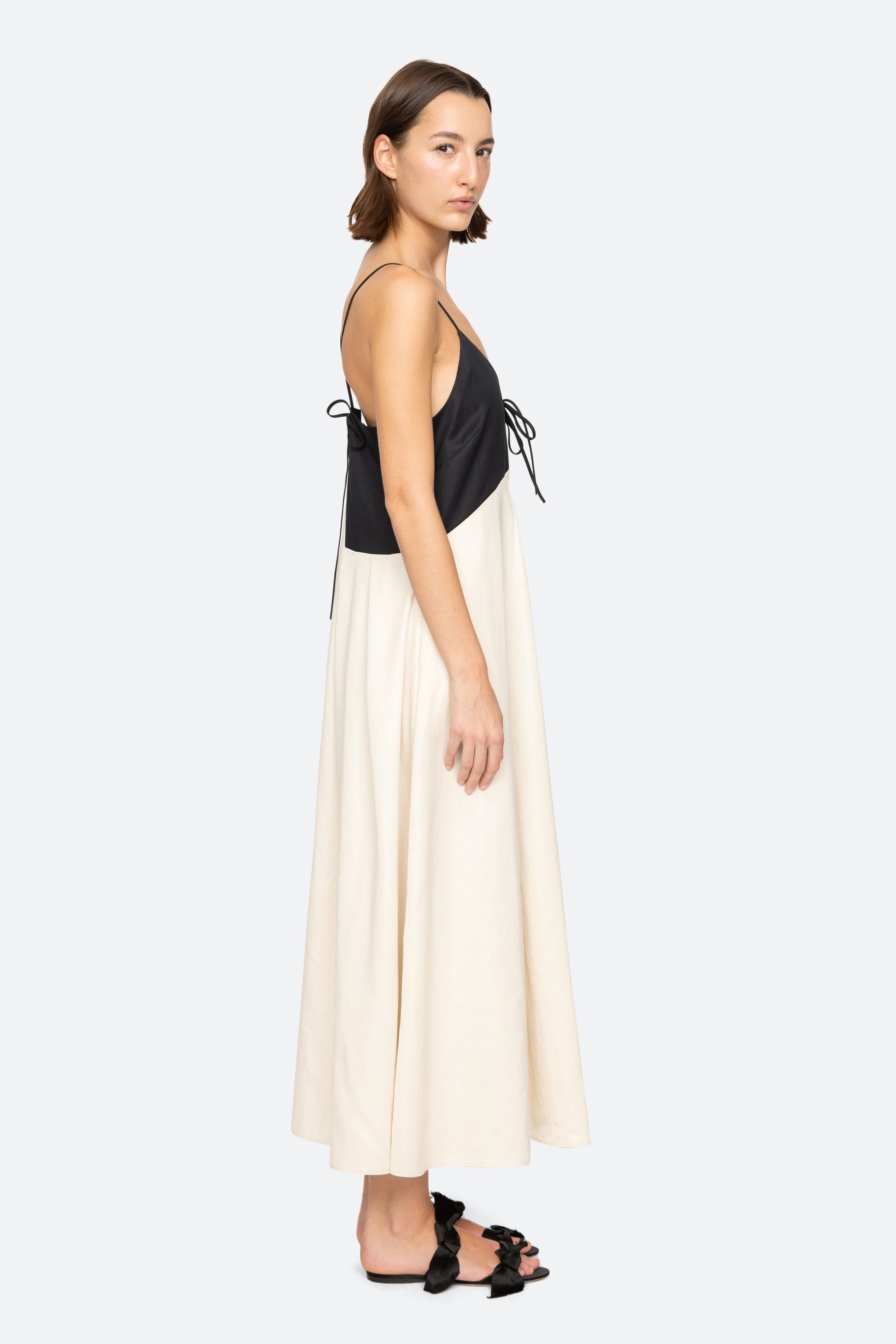 ANGELINA SUITING MAXI COLORBLOCK DRESS (D1)