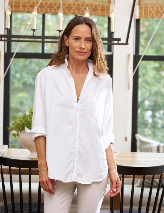 Eileen Relaxed Button-Up Shirt White Denim