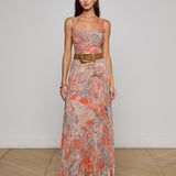 Torin Skirt Orange/Light Blue Traditional Paisley