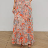 Torin Skirt Orange/Light Blue Traditional Paisley
