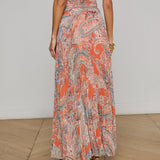 Torin Skirt Orange/Light Blue Traditional Paisley