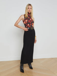 Miriam Denim Maxi Skirt Saturated Black