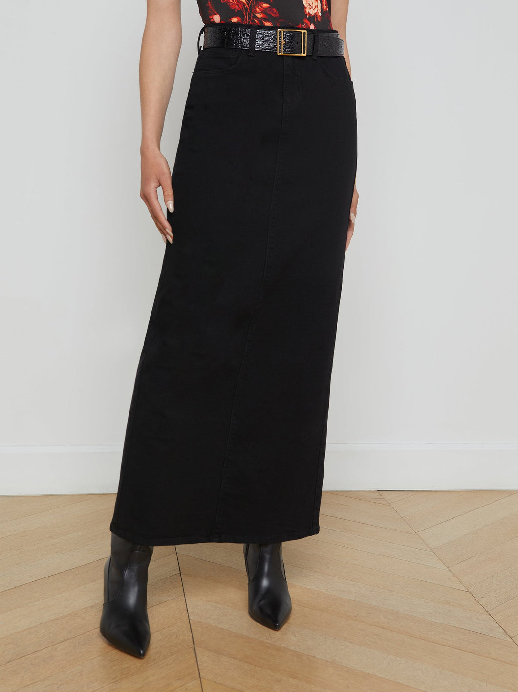 Miriam Denim Maxi Skirt Saturated Black