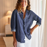 Eileen Button-Up Shirt Vintage Dark Indigo Wash