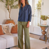 Gabi Popover Shirt Vintage Dark Indigo Wash