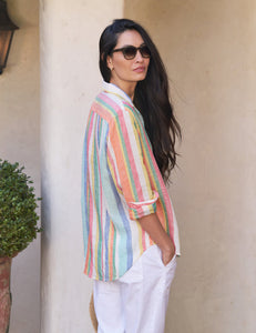 Eileen Shirt Multi Color Stripe Linen