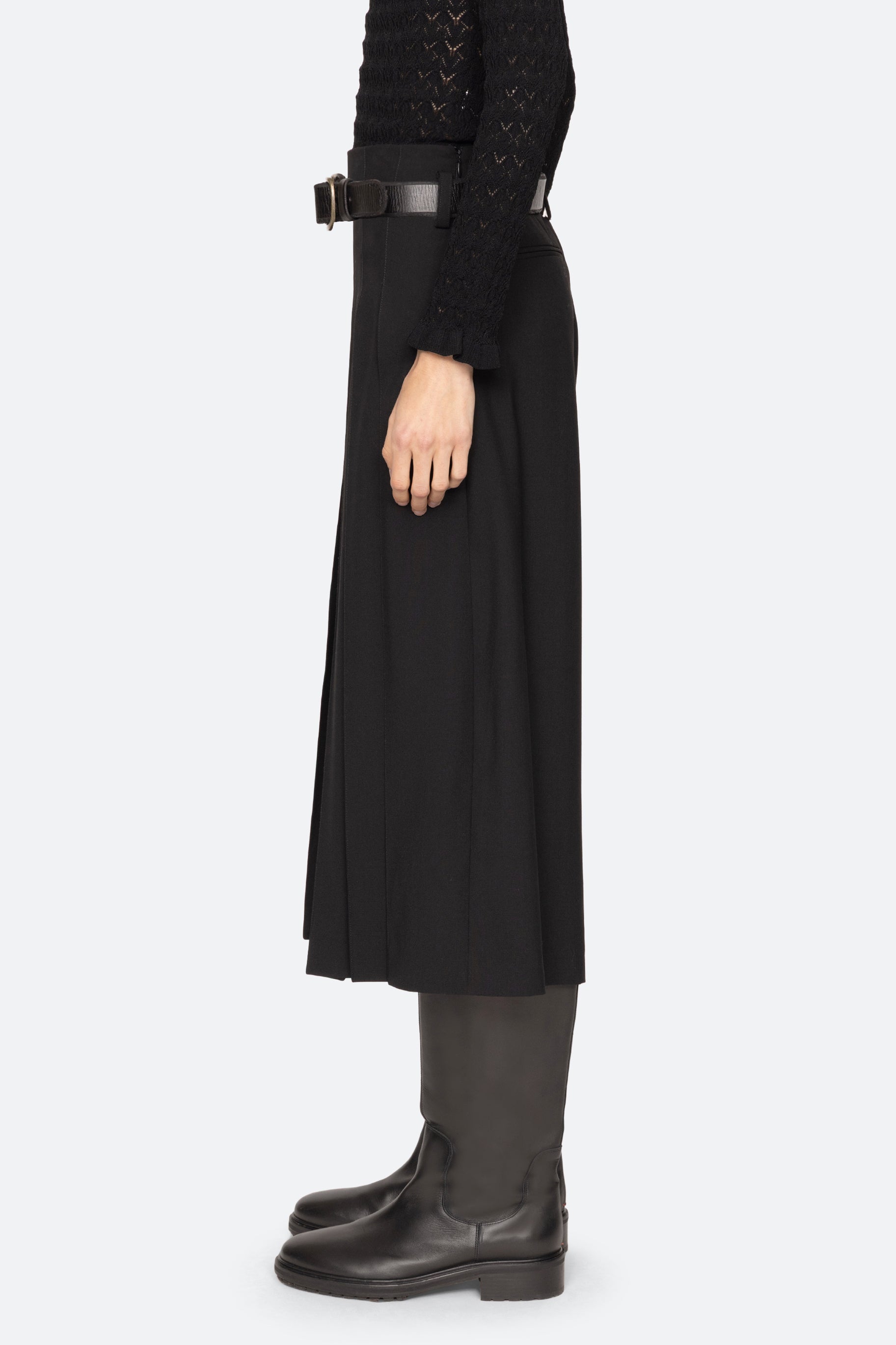 ELISA TROPICAL WOOL BELTED CULOTTES (D2)