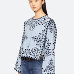 FRANCES L/SLV EMB TOP (D2)