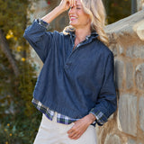 Gabi Popover Shirt Vintage Dark Indigo Wash