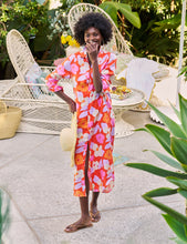 Rory Maxi Shirt Dress Orange and Pink Floral