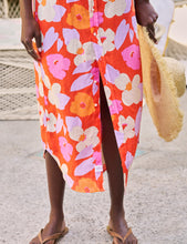 Rory Maxi Shirt Dress Orange and Pink Floral