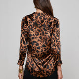Dani Silk Blouse Brown Multi Amur Leopard