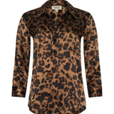 Dani Silk Blouse Brown Multi Amur Leopard