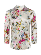 Dani Silk Blouse Vintage White Multi Chardona Butterfly