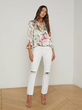 Dani Silk Blouse Vintage White Multi Chardona Butterfly