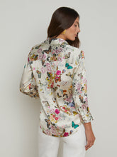 Dani Silk Blouse Vintage White Multi Chardona Butterfly