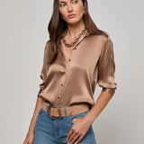 Dani Silk Blouse Cinnamon Swirl