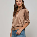 Dani Silk Blouse Cinnamon Swirl
