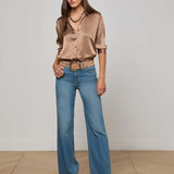 Dani Silk Blouse Cinnamon Swirl