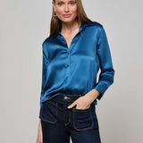 Dani Silk Blouse Stone Blue